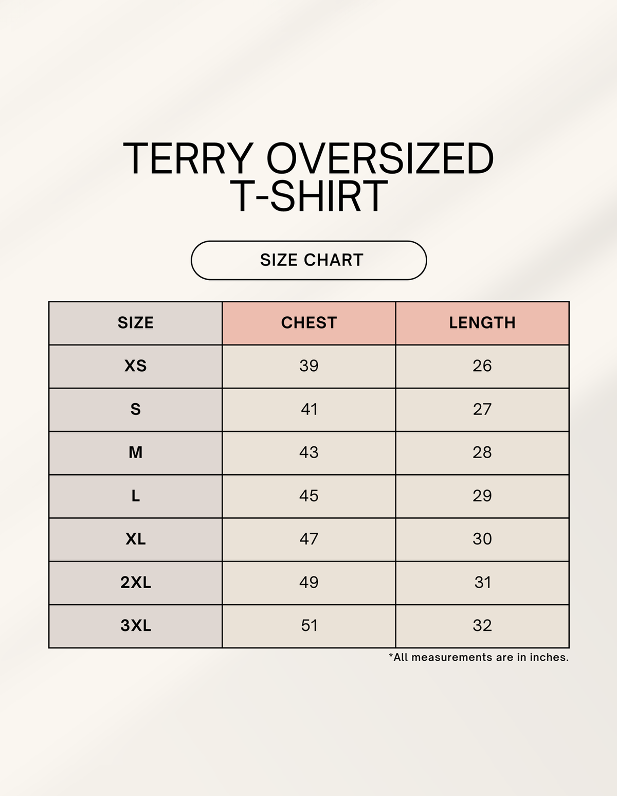Size Guide for Melting Heart