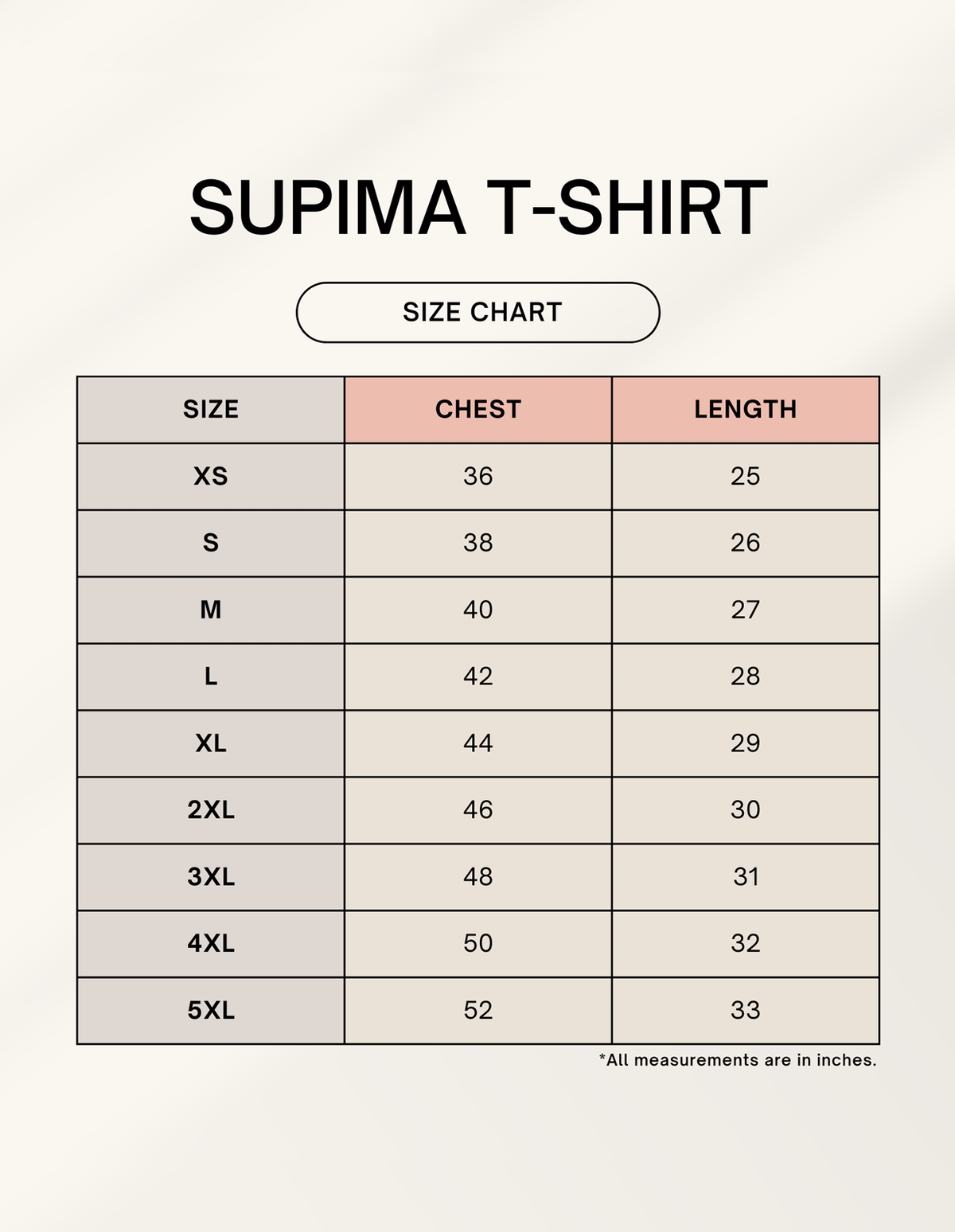 Size Guide for Pink Trouble