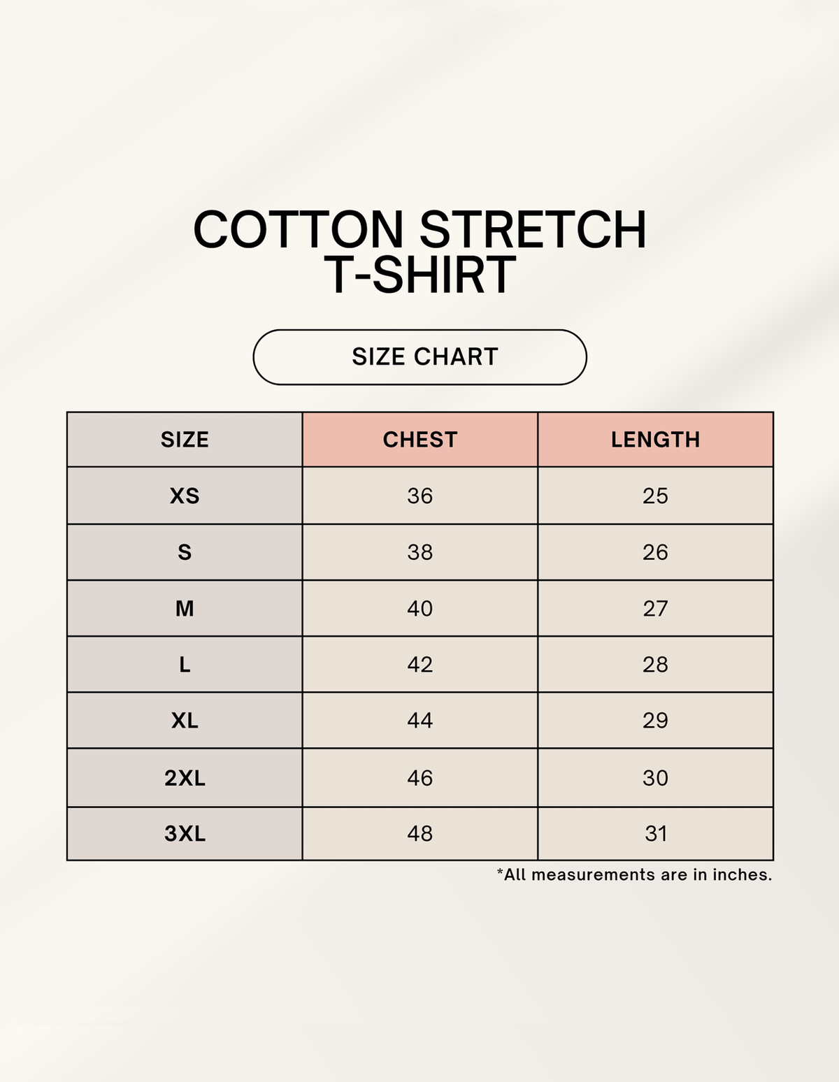 Size Guide for Nocturne